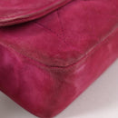 CHANEL Matelasse Chain Shoulder Bag Suede Purple Gold CC Auth BA5229-14