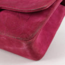 CHANEL Matelasse Chain Shoulder Bag Suede Purple Gold CC Auth BA5229-15