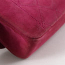 CHANEL Matelasse Chain Shoulder Bag Suede Purple Gold CC Auth BA5229-16