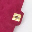CHANEL Matelasse Chain Shoulder Bag Suede Purple Gold CC Auth BA5229-20