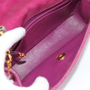 CHANEL Matelasse Chain Shoulder Bag Suede Purple Gold CC Auth BA5229-23