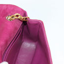 CHANEL Matelasse Chain Shoulder Bag Suede Purple Gold CC Auth BA5229-24