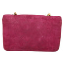 CHANEL Matelasse Chain Shoulder Bag Suede Purple Gold CC Auth BA5229-3