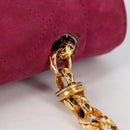 CHANEL Matelasse Chain Shoulder Bag Suede Purple Gold CC Auth BA5229-8