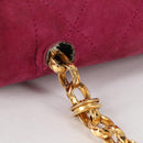 CHANEL Matelasse Chain Shoulder Bag Suede Purple Gold CC Auth BA5229-9
