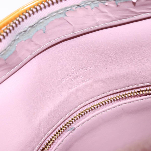LOUIS VUITTON Monogram Vernis Houston Bag Marshmallow Pink M91302 Auth BA5236