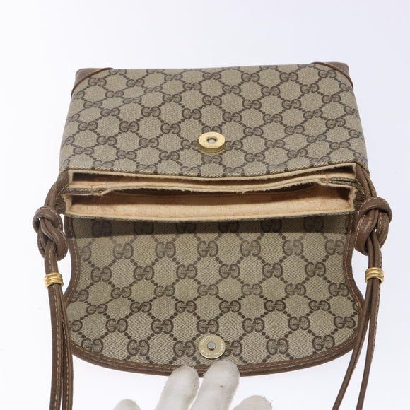 GUCCI GG Supreme Shoulder Bag PVC Beige Gold 007 105 0072 Auth BA5243