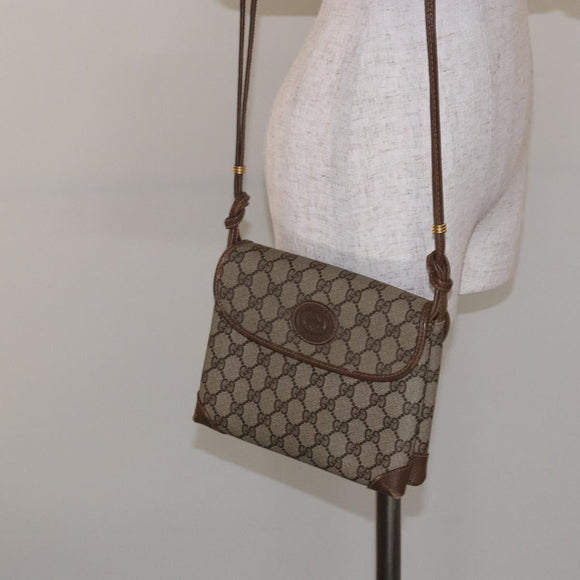 GUCCI GG Supreme Shoulder Bag PVC Beige Gold 007 105 0072 Auth BA5243