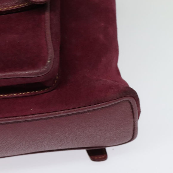 GUCCI Bamboo Backpack Suede Purple Gold 003 2058 0030 Auth BA5244