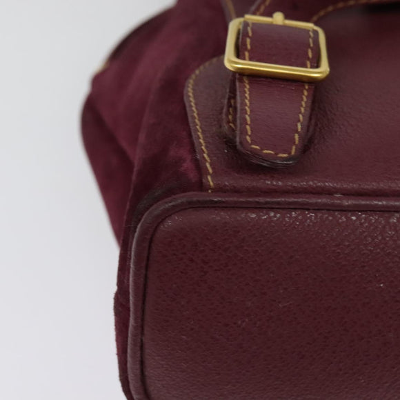 GUCCI Bamboo Backpack Suede Purple Gold 003 2058 0030 Auth BA5244