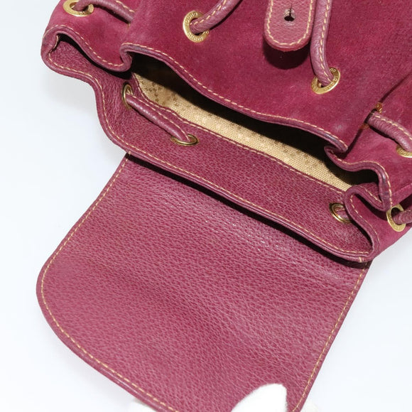 GUCCI Bamboo Backpack Suede Purple Gold 003 2058 0030 Auth BA5244