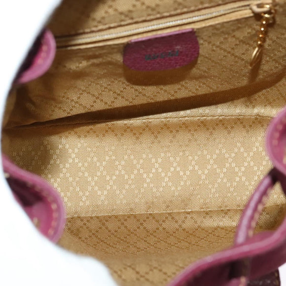 GUCCI Bamboo Backpack Suede Purple Gold 003 2058 0030 Auth BA5244