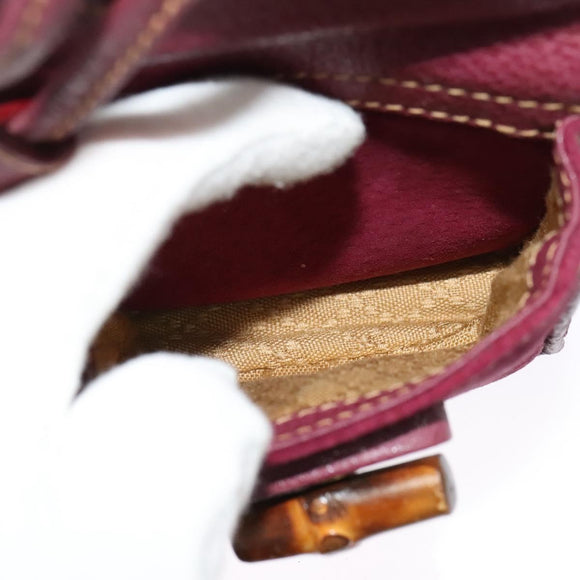 GUCCI Bamboo Backpack Suede Purple Gold 003 2058 0030 Auth BA5244