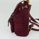 GUCCI Bamboo Backpack Suede Purple Gold 003 2058 0030 Auth BA5244-3