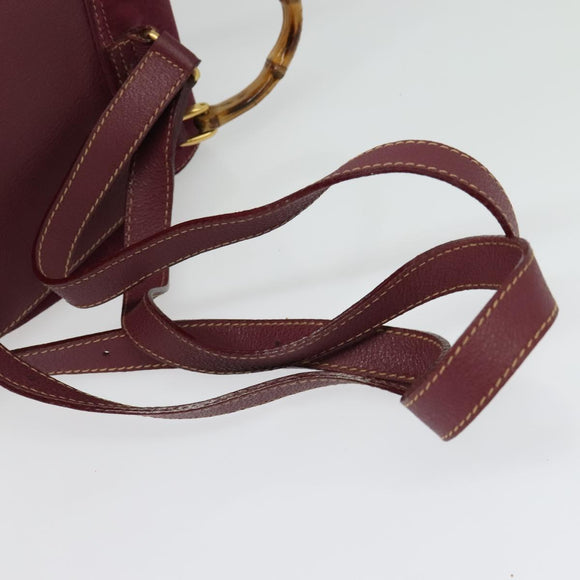 GUCCI Bamboo Backpack Suede Purple Gold 003 2058 0030 Auth BA5244