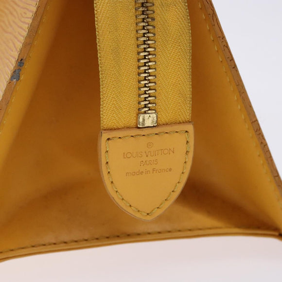 LOUIS VUITTON Epi Sac Triangle Hand Bag Yellow M52099 LV Auth BA5251