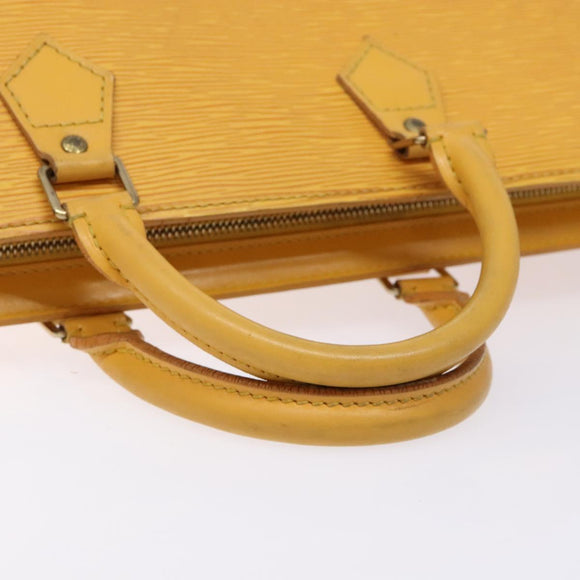LOUIS VUITTON Epi Sac Triangle Hand Bag Yellow M52099 LV Auth BA5251
