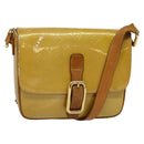 LOUIS VUITTON Monogram Vernis Christie GM Shoulder Bag Beige M91147 Auth BA5252-1