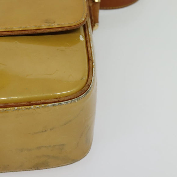 LOUIS VUITTON Monogram Vernis Christie GM Shoulder Bag Beige M91147 Auth BA5252