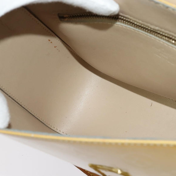 LOUIS VUITTON Monogram Vernis Christie GM Shoulder Bag Beige M91147 Auth BA5252