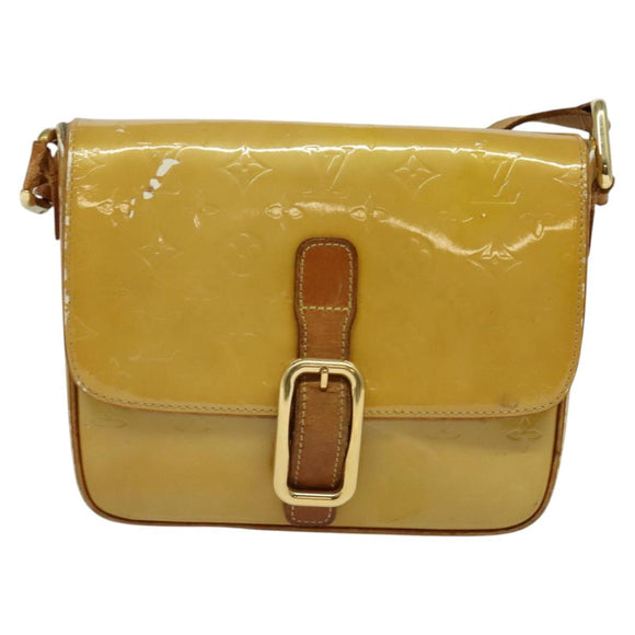 LOUIS VUITTON Monogram Vernis Christie GM Shoulder Bag Beige M91147 Auth BA5252