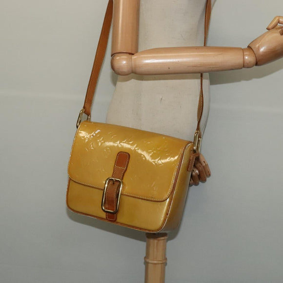 LOUIS VUITTON Monogram Vernis Christie GM Shoulder Bag Beige M91147 Auth BA5252