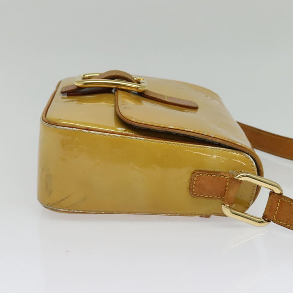 LOUIS VUITTON Monogram Vernis Christie GM Shoulder Bag Beige M91147 Auth BA5252