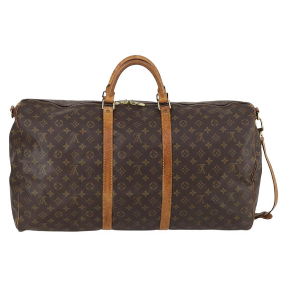LOUIS VUITTON Monogram Keepall Bandouliere 60 Boston Bag M41412 LV Auth BA5254