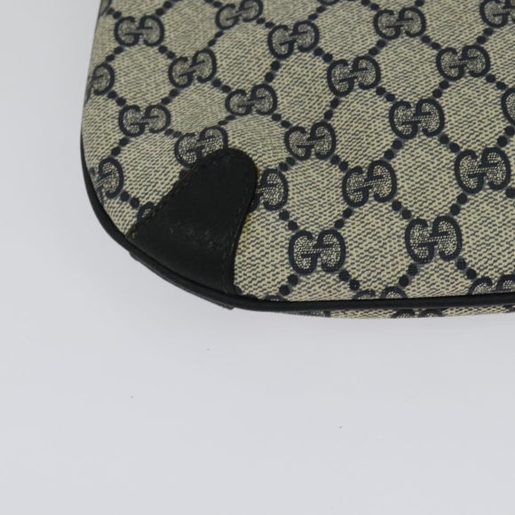 GUCCI GG Supreme Sherry Line Shoulder Bag PVC Navy Gold 39 02 026 Auth BA5255