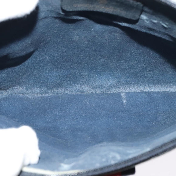 GUCCI GG Supreme Sherry Line Shoulder Bag PVC Navy Gold 39 02 026 Auth BA5255