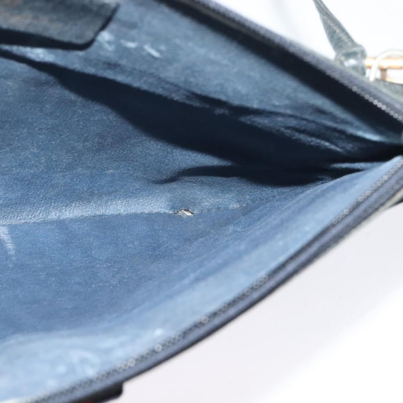 GUCCI GG Supreme Sherry Line Shoulder Bag PVC Navy Gold 39 02 026 Auth BA5255