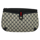 GUCCI GG Supreme Sherry Line Shoulder Bag PVC Navy Gold 39 02 026 Auth BA5255-13