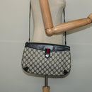 GUCCI GG Supreme Sherry Line Shoulder Bag PVC Navy Gold 39 02 026 Auth BA5255-21