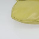 CELINE Shoulder Bag Leather Yellow Gold Auth BA5256-14