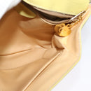 CELINE Shoulder Bag Leather Yellow Gold Auth BA5256-20