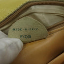 CELINE Shoulder Bag Leather Yellow Gold Auth BA5256-12