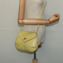 CELINE Shoulder Bag Leather Yellow Gold Auth BA5256-23