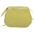 CELINE Shoulder Bag Leather Yellow Gold Auth BA5256-2