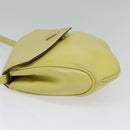CELINE Shoulder Bag Leather Yellow Gold Auth BA5256-3