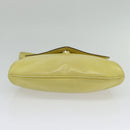 CELINE Shoulder Bag Leather Yellow Gold Auth BA5256-5