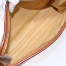 MCM Logogram Vicetos Clutch Bag PVC Leather Brown Gold Auth BA5257-10