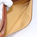 MCM Logogram Vicetos Clutch Bag PVC Leather Brown Gold Auth BA5257-11