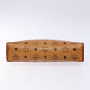 MCM Logogram Vicetos Clutch Bag PVC Leather Brown Gold Auth BA5257-6