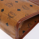 MCM Logogram Vicetos Clutch Bag PVC Leather Brown Gold Auth BA5257-7