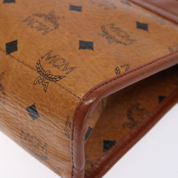 MCM Logogram Vicetos Clutch Bag PVC Leather Brown Gold Auth BA5257