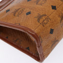 MCM Logogram Vicetos Clutch Bag PVC Leather Brown Gold Auth BA5257-14