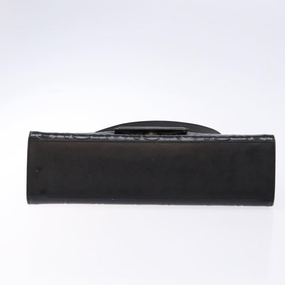 Salvatore Ferragamo Gancini Shoulder Bag Leather Black Silver Auth BA5258