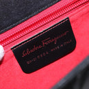 Salvatore Ferragamo Gancini Shoulder Bag Leather Black Silver Auth BA5258-17