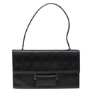 Salvatore Ferragamo Gancini Shoulder Bag Leather Black Silver Auth BA5258-2