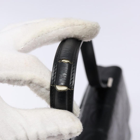 Salvatore Ferragamo Gancini Shoulder Bag Leather Black Silver Auth BA5258